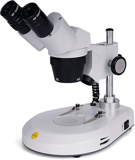 Swift S306S-20-2L Binocular Stereo Microscope, 20X/40X/80X Magnification, 360 Rotatable Forward-Mounted Head, Wide-Field 10X/20X Eyepieces, Upper & Lower LED Lights, Reversible Stage Plate