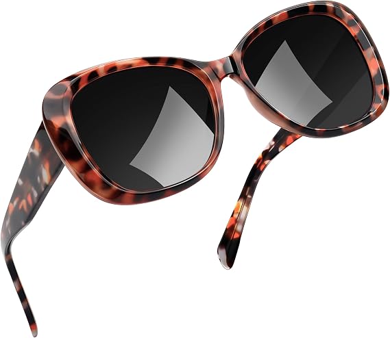 Joopin Oversized Butterfly Sunglasses for Womens Medium to Large Faces - Polarized UV400, Acetate Arms & TR90 Frame