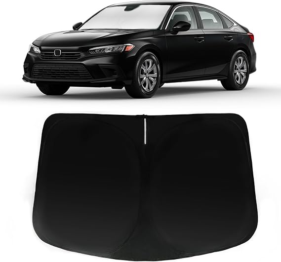 Windshield Sun Shade for Honda Civic 2016-2021 | Car Front Window SunShade with 240T Sun Visor Protector Blocks UV Rays Heat Sun Shield Accessories