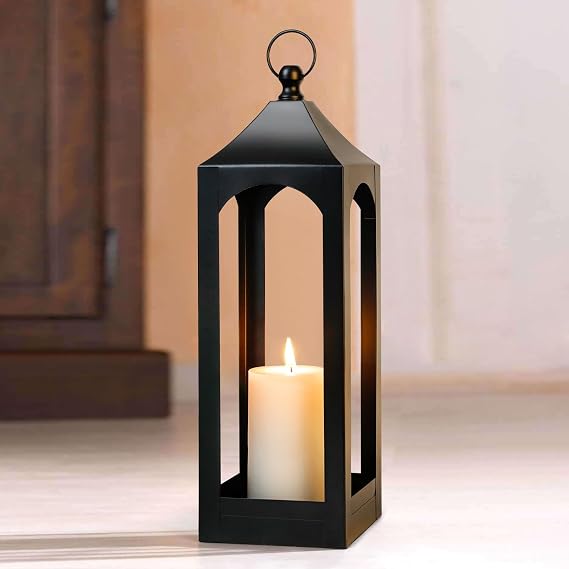 Modern Farmhouse Lantern Decor Metal Decorative Hanging Candle Lanterns