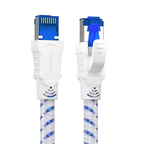 LAN/Network Cable Cat 8 Ethernet Cable 1 m 2 m 3 m 5 m 10 m 15 m 20 m 30 m 40 Gbps 2000 MHz Gigabit S/FTP Patch Cable with RJ45 Connector for PS5 Laptop Faster than Cat 7 (0.5 m)