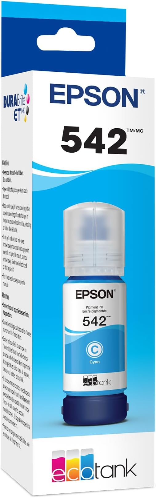 EPSON 542 EcoTank Pro Ink Ultra-high Capacity Bottle Cyan (T542220-S) Works with ET-5150, 5170, 5180, 5800, 5850, 5880, 16600, 16650