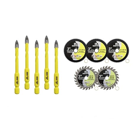 Masonry Drill Bit Set,Concrete Drill Bit Set,1/4-inch Carbide Drill Bits Tip for Glass, Tile, Brick,Wood,Plastic,Stainless Steel,Concrete,Cement Drill Bit Quick Change Shank