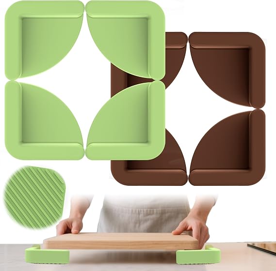 Palksky Silicone Cutting Boards Feet for Non-Slip - Kitchen Anti-Slip Grippers Pads, 2 set Secure Chopping Board Accessories - Dishwasher Safe, Reusable