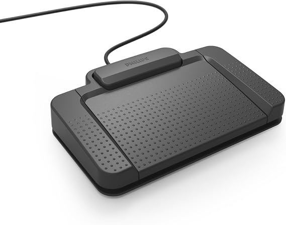 Philips ACC2310 3-Pedal Foot Control for Digital Systems for Professional Dictation with Toe Touch Control