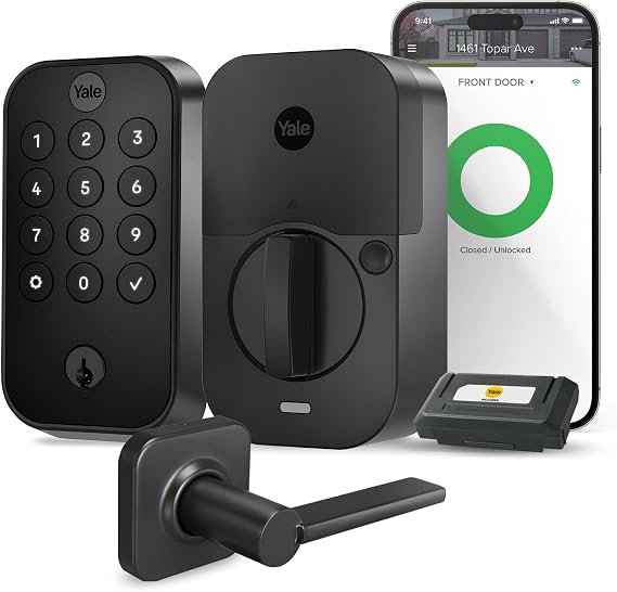 Yale Assure Lock 2 Keypad with Wi-Fi and Valdosta Lever, Black Suede
