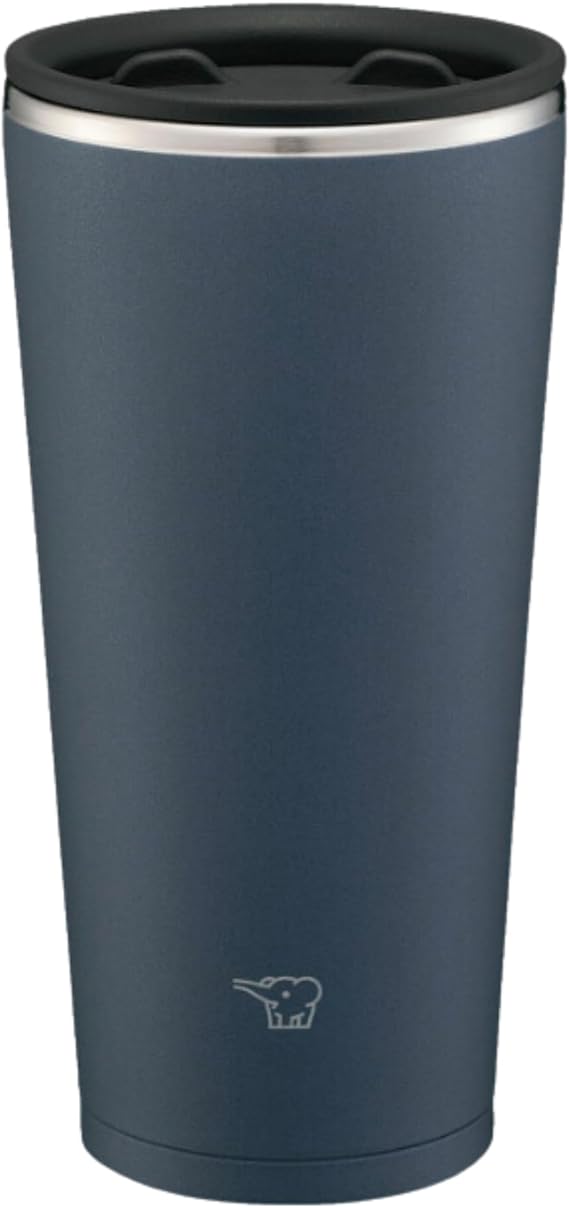 Zojirushi SX-FA45-BM Stainless Steel Tumbler with Lid, Rotary Open and Close Lid, Hot and Cold Retention, Office Work, Home Time, 15.2 fl oz (450 ml), Slate Black
