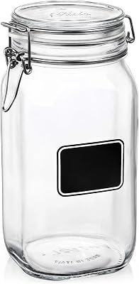 Bormiolio Rocco Jar with Chalkboard, 50.8 Oz
