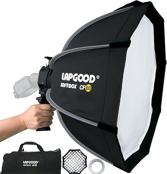 32''/80CM Bowens Mount Softbox,S-Type Bracket Handheld Soft Box