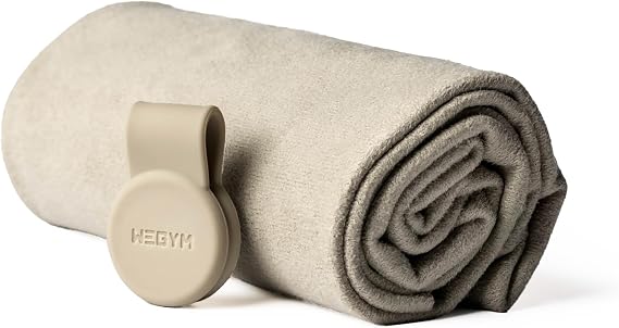 WeGym Suede Performance Towel with Magnetic Clip, Sandstone