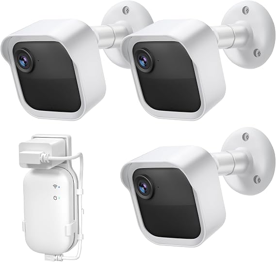 3 Pack Blink Outdoor Camera Wall Mount with Sync Module Core Outlet Mount | 360° Adjustable Mount, Waterproof Protective Housing Blink Outdoor 4/2K+ 3rd Generation Camera System Camera Not Included