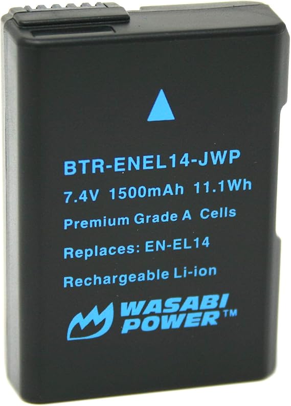 Wasabi Power Battery for Nikon EN-EL14, EN-EL14a and Nikon Coolpix P7000, P7100, P7700, P7800, D3100, D3200, D3300, D5100, D5200, D5300, Df