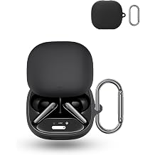 Case For Anker Soundcore Liberty 5 Wireless Earbuds,daunke Soft Silicone Protective Cover,Skin Case with Carabiner,Full Protection,Black