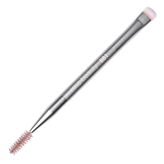 RMS Beauty Back2Brow Dual Ended Angled Eyebrow Brush | Dual-ended angled eyebrow brush with built-in spoolie. Shapes, fills, and grooms brows with natural precision.