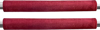 QWEQWE Refrigerator Handle Covers, Set of 2, Keep Your Kitchen Appliance Clean from Smudges, Drips, Food Stains, Oil, Handmade Decor Protector for Fridge, Ovens, Grey, Burgundy-Wine Red