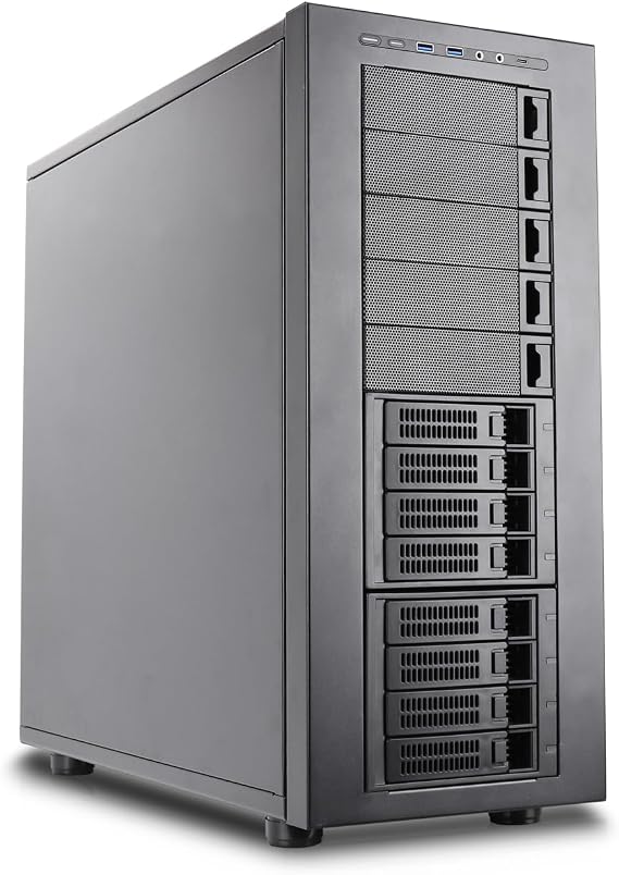 Rosewill Thor NAS Pro - Full Tower Workstation Case | Server Chassis | Supports up to 8 x 3.5 Hot-Swap 3.5"/2.5" SATA/SAS and 2 x 2.5 SSD | E-ATX Compatible | 1 x 140mm PWM Fan | USB 3.2 Type-C | AI