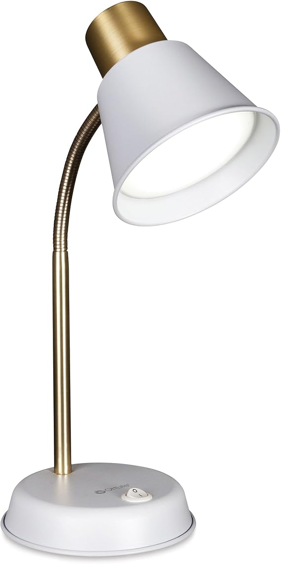 OttLite Beam ClearSun LED Metal Desk Lamp, White