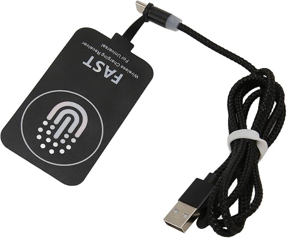 Type C Charging Receiver, 5V 2A Magnetic Suction Thin Qi Charging Receiver Module, Magnet Charging Mat Back Patch, for All Type C Interface Mobile Phones
