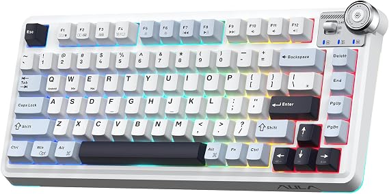 Aula AU75 3 Modlu RGB Hot Swap Mekanik TKL Star Vector Switch Kablosuz Makrolu Klavye Lacivert