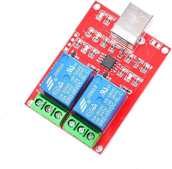 Comimark 1Pcs USB Control 2-Way 5V 2 Channel Relay Module Computer Control PC Intelligent