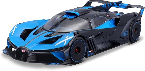 Bburago - Bugatti Bolide Blue, 1:18 Scale Diecast Car, Detailed Replica with Opening Doors, Officially Licensed by Bugatti, Not Suitable for Children Under 36 Months