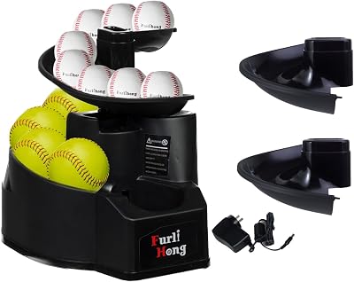 Furlihong 6902BHA Rechargeable BaseballSoftball Toss Machine and Extendable Ball Chute for 6902BHA Bundle