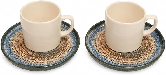 Kahve Fincan Takımı, Elegance Desenli 4 Parça 2 Kişilik Seramik, Seramik Kahve Takımı, 4 Parça Kahve Seti, Şık Desenli Seramik Türk Kahvesi Fincan Seti, Premium Seramik Kahve Seti, Modern Kahve Seti