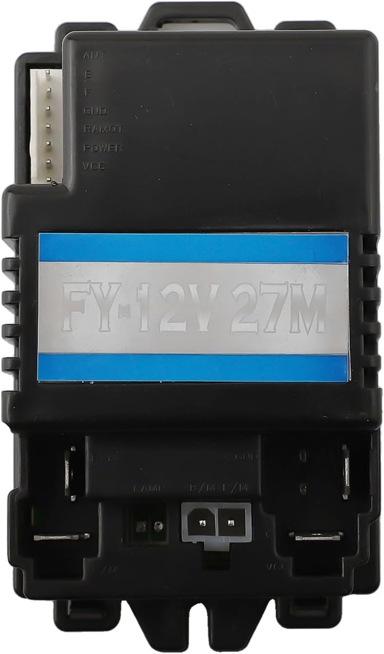 27MHz Remote Control Receiver,for Children's Electric Car, 6V/12V Vehicle Replacement Part,with 10-15m Range, 4-Way Controller (FY 12V Receiver)