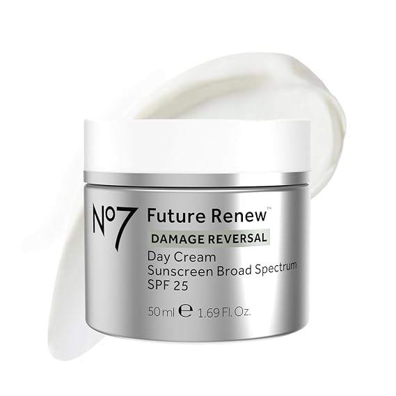No7 Future Renew Damage Reversal Face Cream with SPF 25 - Anti Aging Face Moisturizer with Skin Firming Benefits - Formulated with Peptide Technology to Protect, Repair & Intensely Hydrate (1.69 Oz)