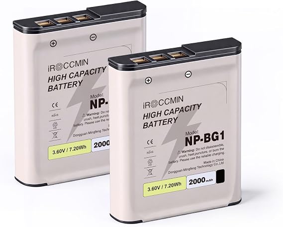 2Pcs 2000mAh NP-BG1 Replacement Battery