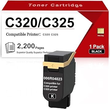 C320 C325 006R04823 Black Remanufactured Toner Cartridge Replacement for Xerox C320 C325 Printer (1 Black)