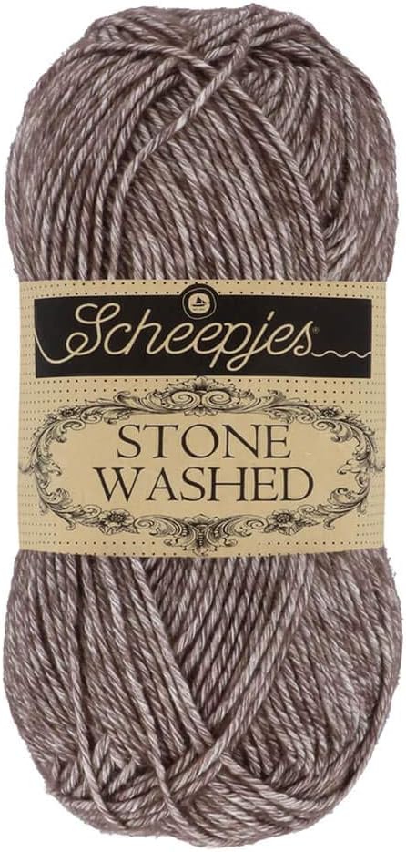 Scheepjes Stone Washed Yarn 50 g Skein 829 Obsidian, Cotton/Acrylic Blend