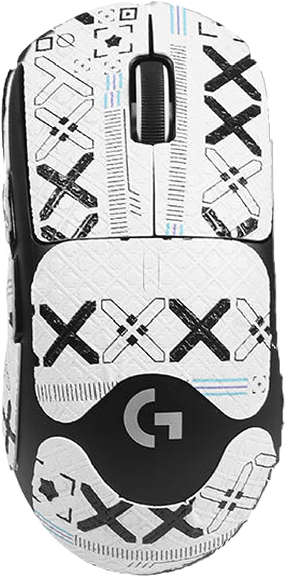 Mouse Grip Tape Full Coverage for Logitech G PRO X SUPERLIGHT Wireless/2 LIGHTSPEED Wireless,NOUKAJU Mouse Anti Slip Grip Tape,Self-Adhesive PreCut Sweat-Resistant Professional Mice Upgrade Kit(White)