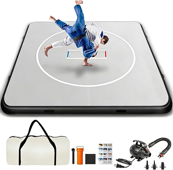 Inflatable Wrestling Mat, Thick Portable Mat for Home with Accessories, for BJJ Grappling Martial Arts