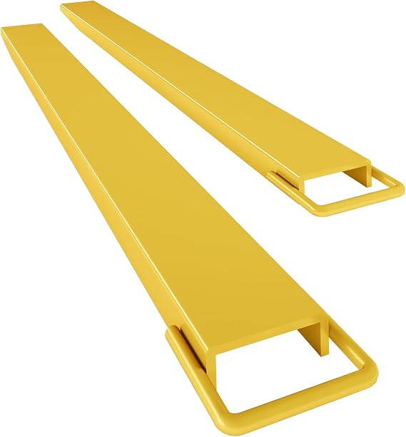 Pallet Fork Extensions for Forklifts, 72 Inch Length 4.5 Inch Width Heavy Duty Sliding Forklift Extensions, 1 Pair Forklift Extensions, Yellow