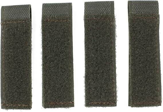 Molle Strips for Attaching Tactical ID Patches - 3-Inch High, Display Badges - 4-Count (Army Green)