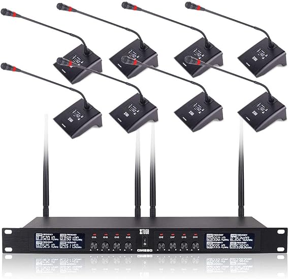 XTUGA 8 Channel Wireless Conference Microphone System,Gooseneck Mics(CM280)