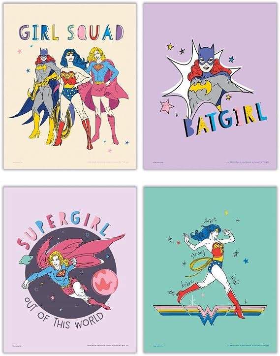 TRENDYPRINT DC Comics Justice League 8 x 10 Wall Art Set | TrendyPrint wall art | Bedroom or office display | DC Comics fan gift