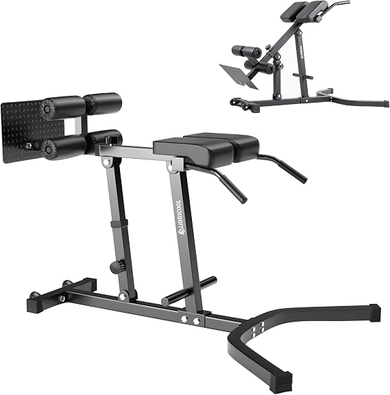 LIONSCOOL Heavy-Duty Adjustable Roman Chair - Back Extension Bench with Multiple Adjustment Functions- Hyperextension Bench Perfect for Home Gym