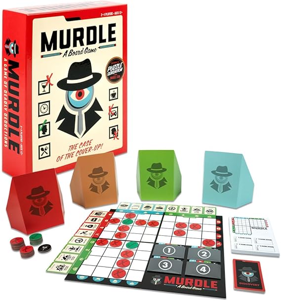 Endless Games Murdle Board Game | Based on the Crime Puzzle Book | Murder Mystery Game for 2-4 Players, Ages 12+