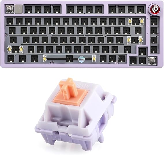 EPOMAKER x LEOBOG Hi75 Aluminum Alloy Wired Gaming Keyboard Barebones + Wisteria Tactile Mechanical Keyboard Switches Set