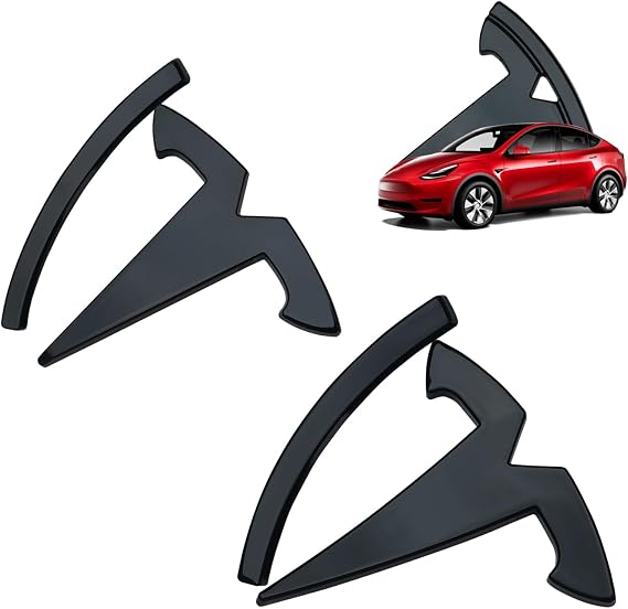 YHCDSEA for Model Y Emblem Badge Sticker Cover, fit for Tesla Model Y Logo Decals Accessories (Glossy Black)