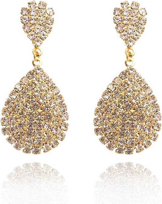Topwholesalejewel Wedding Earrings Gold Plating Teardrop Dangle Earrings