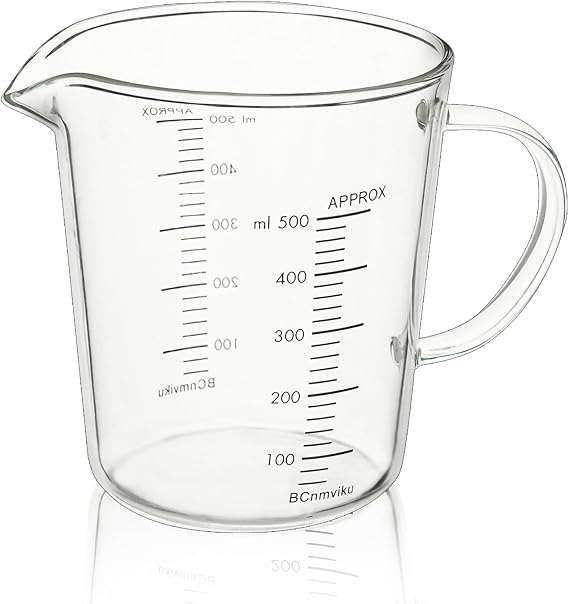 500ml/2 Cup Glass Measuring Cup,Liquid Measuring Cups with Handle for Baking,Cooking,Prepping Kitchen Essentials