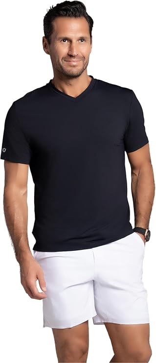 IBKUL Athleisure Wear Sun Protective UPF 50+ Icefil Cooling-Solid Short Sleeve V Neck-89199