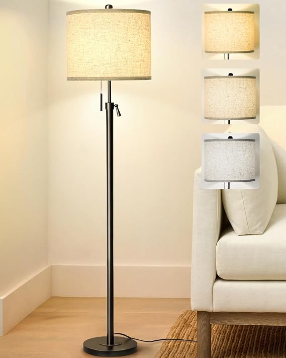 Qingmiao Floor Lamp, Modern Standing Lamps for Living Room - Black [Energy Class E]