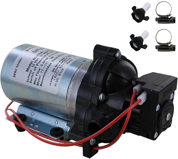 Shurflo 2088-343-135 Automatic-Demand 12V Diaphragm Pump with Female 1/2-Inch Hose Barb Kit (Bundle, 2 Items)