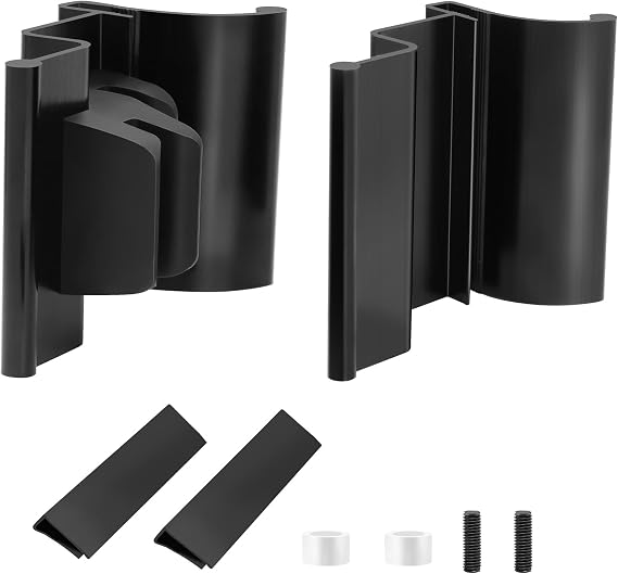RV Shower Door Handle Assembly with Set Screw - Black