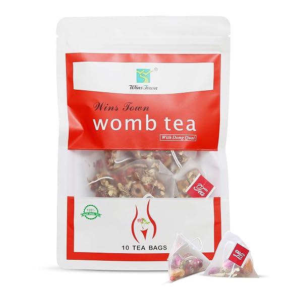 Wins Town Womb Tea, Herbal Tea for Women's Health, 10 Teabags | Caffeine Free, Supports Uterus Cleanse & Detox, Menstrual Cycle, Ease Menstrual Cramps