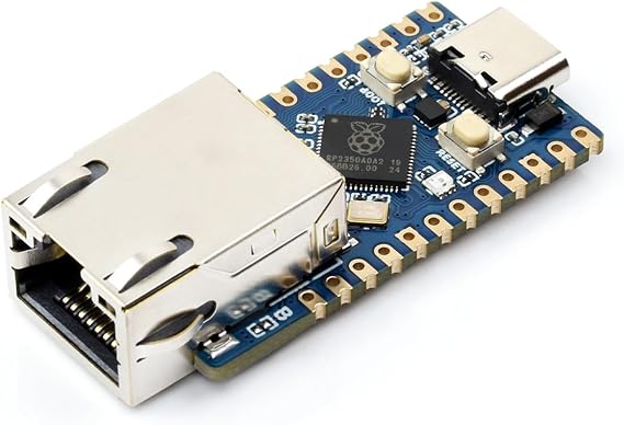 Waveshare RP2350-ETH Mini Development Board, RP2350 Ethernet Port Module, Raspberry Pi Microcontroller Development Board, Based on Official P2350 Dual-core & Dual-Architecture Microcontroller